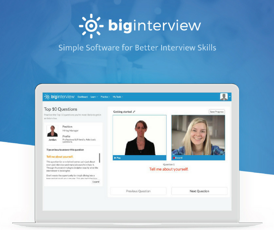image with two people doing a mock interview