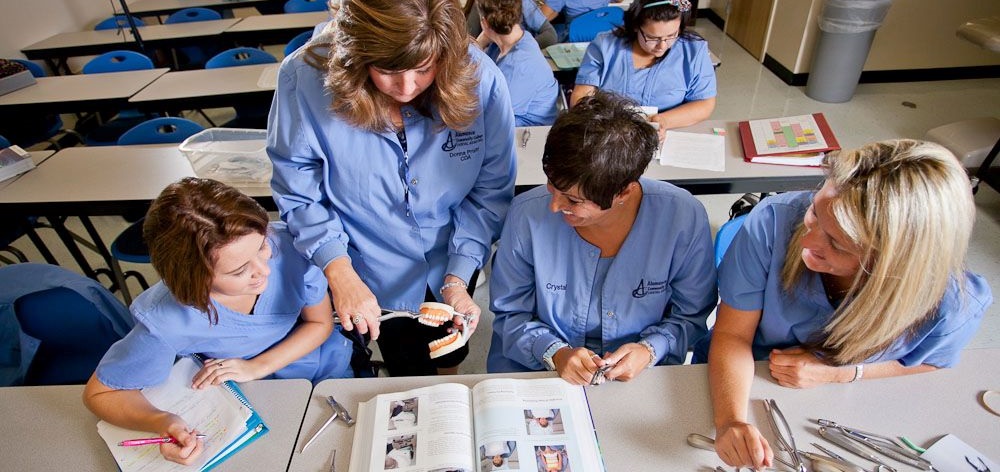 dental assisting students in a classroom