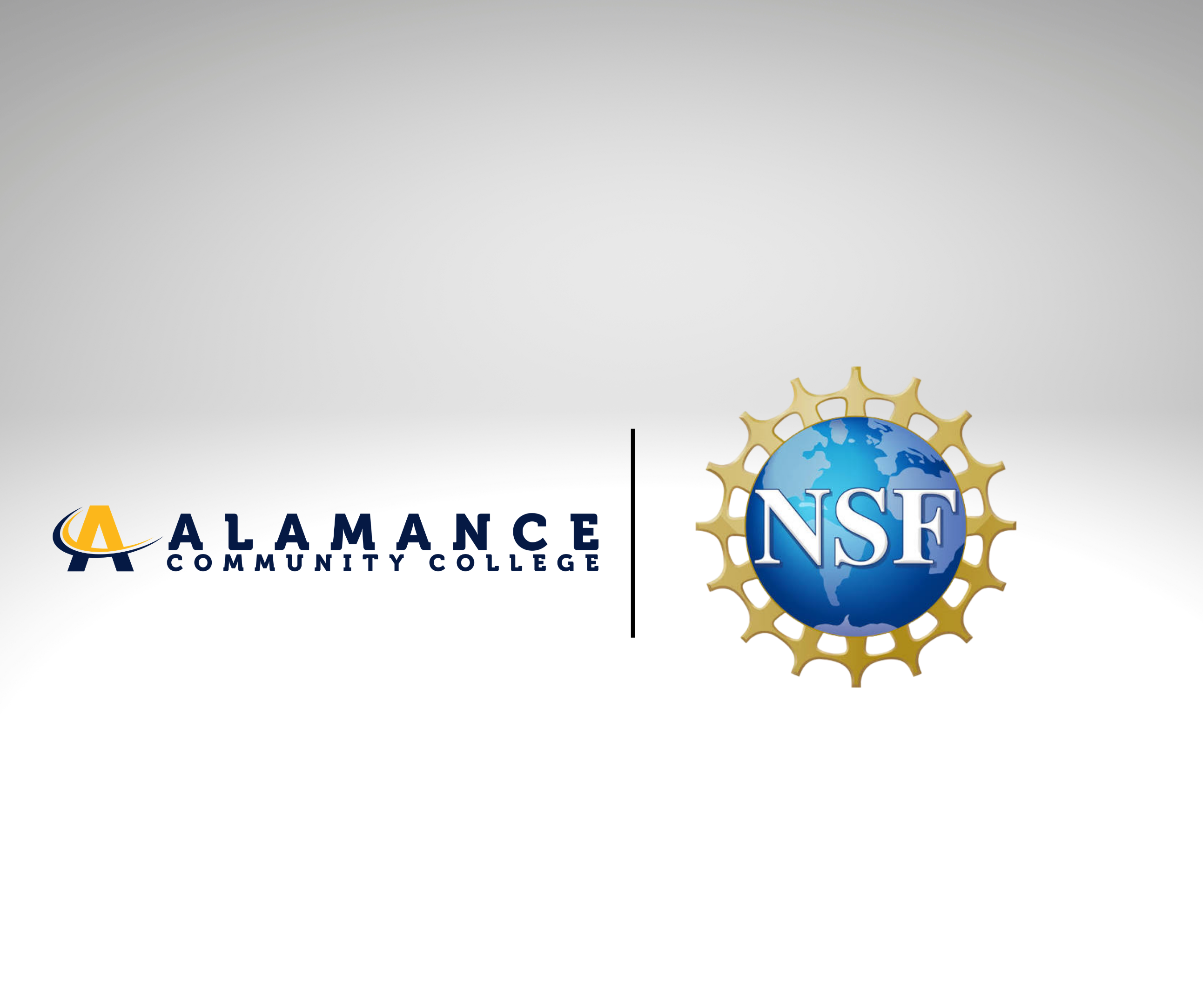 Alamance Community College logo, a line and The National Science Foundation logo