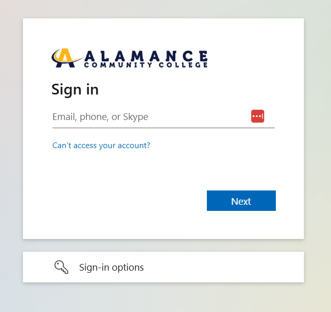 Step twoimage of login screen on the BibliU sign in page