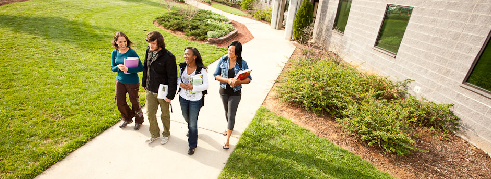 students walking