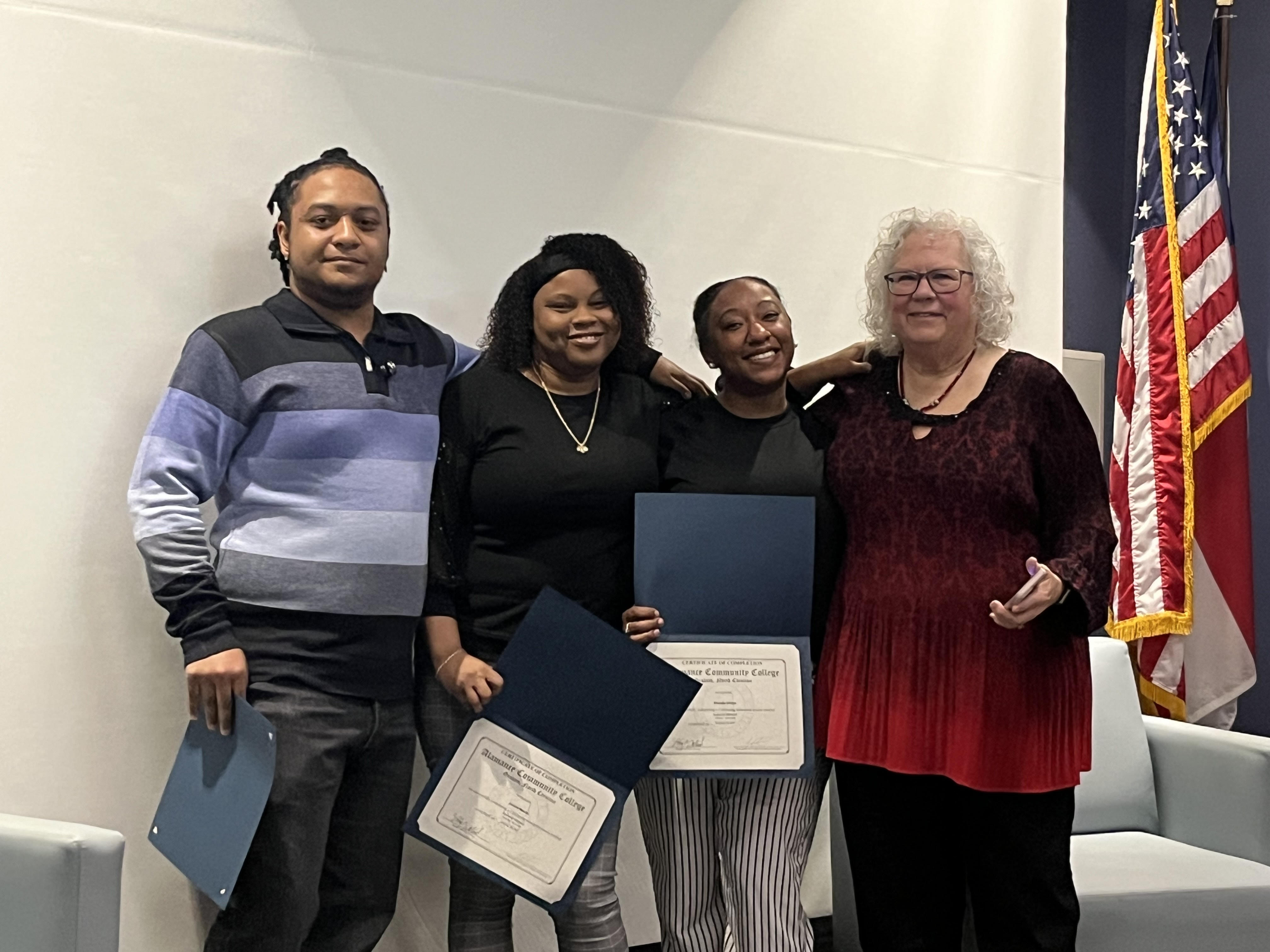 Alamance Community College conferred certificates upon the first graduates of the new Massage Therapy program during a graduation ceremony on December 10. 